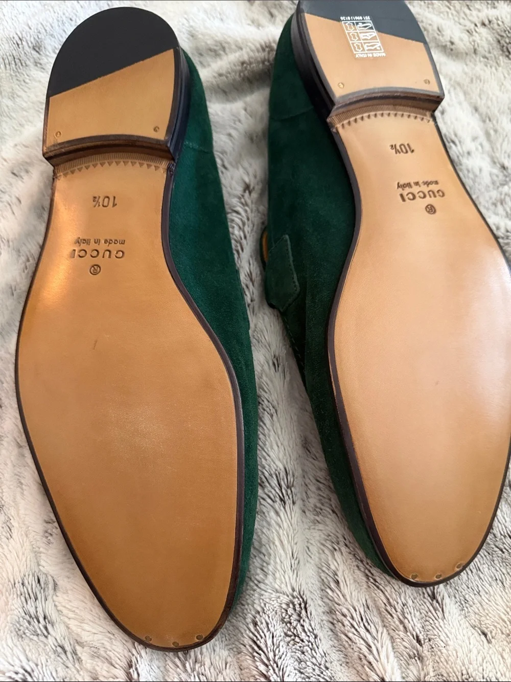 Gucci Green Suede Horsebit Loafers